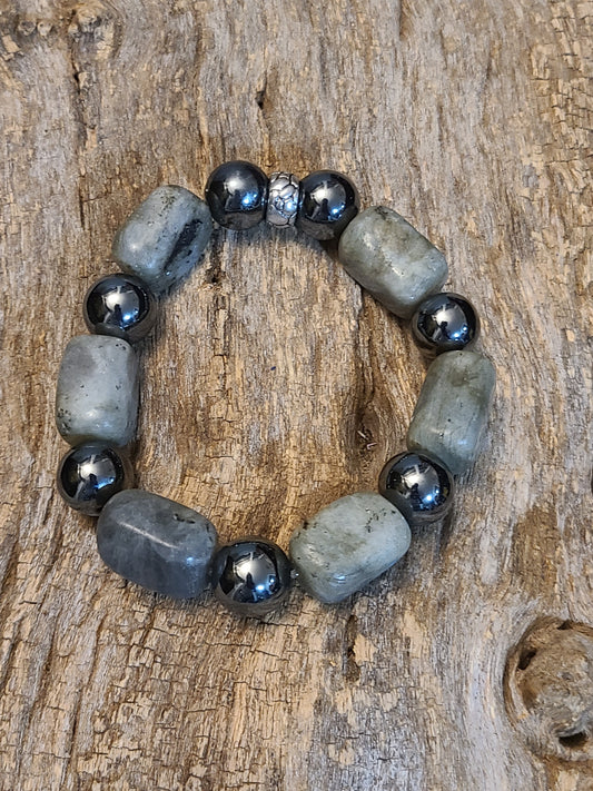 Labradorite and Hematite Bracelet