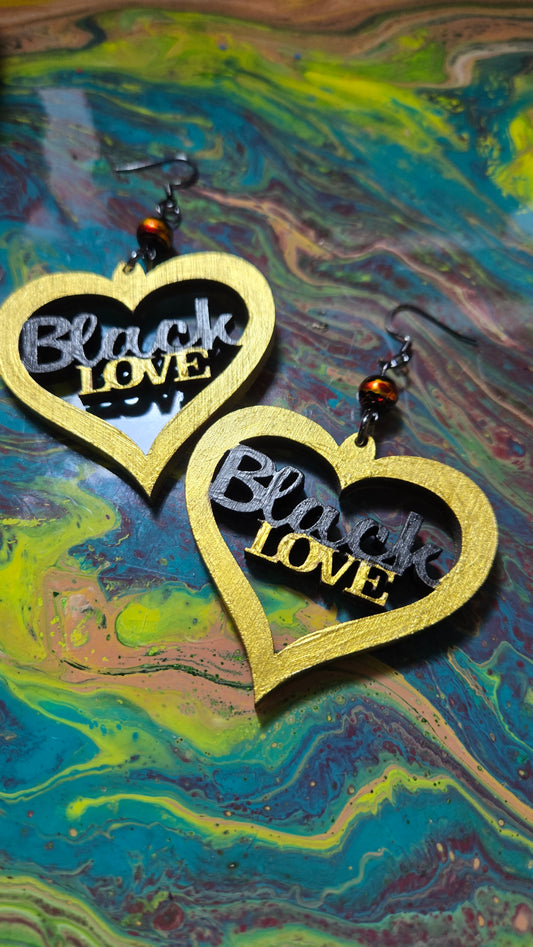 Black Love Earrings