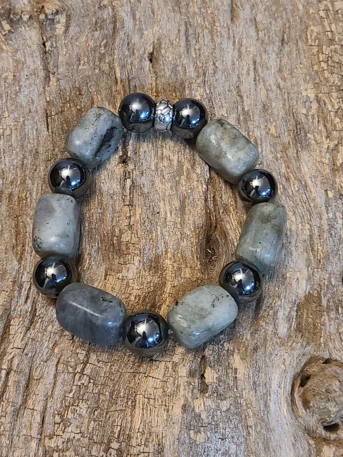 Labradorite and Hematite Bracelet